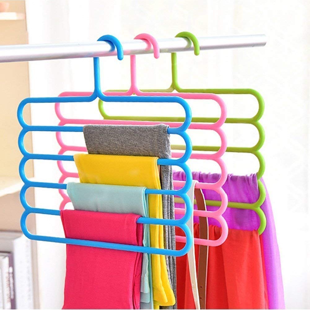 5-Pieces---5-Layer-Pants-Clothes-Hanger-Wardrobe-Storage-Organiser-Rack